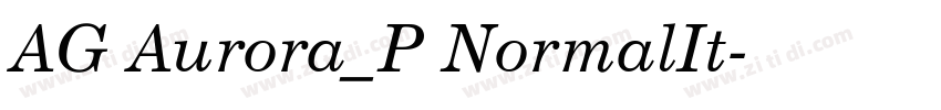 AG Aurora_P NormalIt字体转换